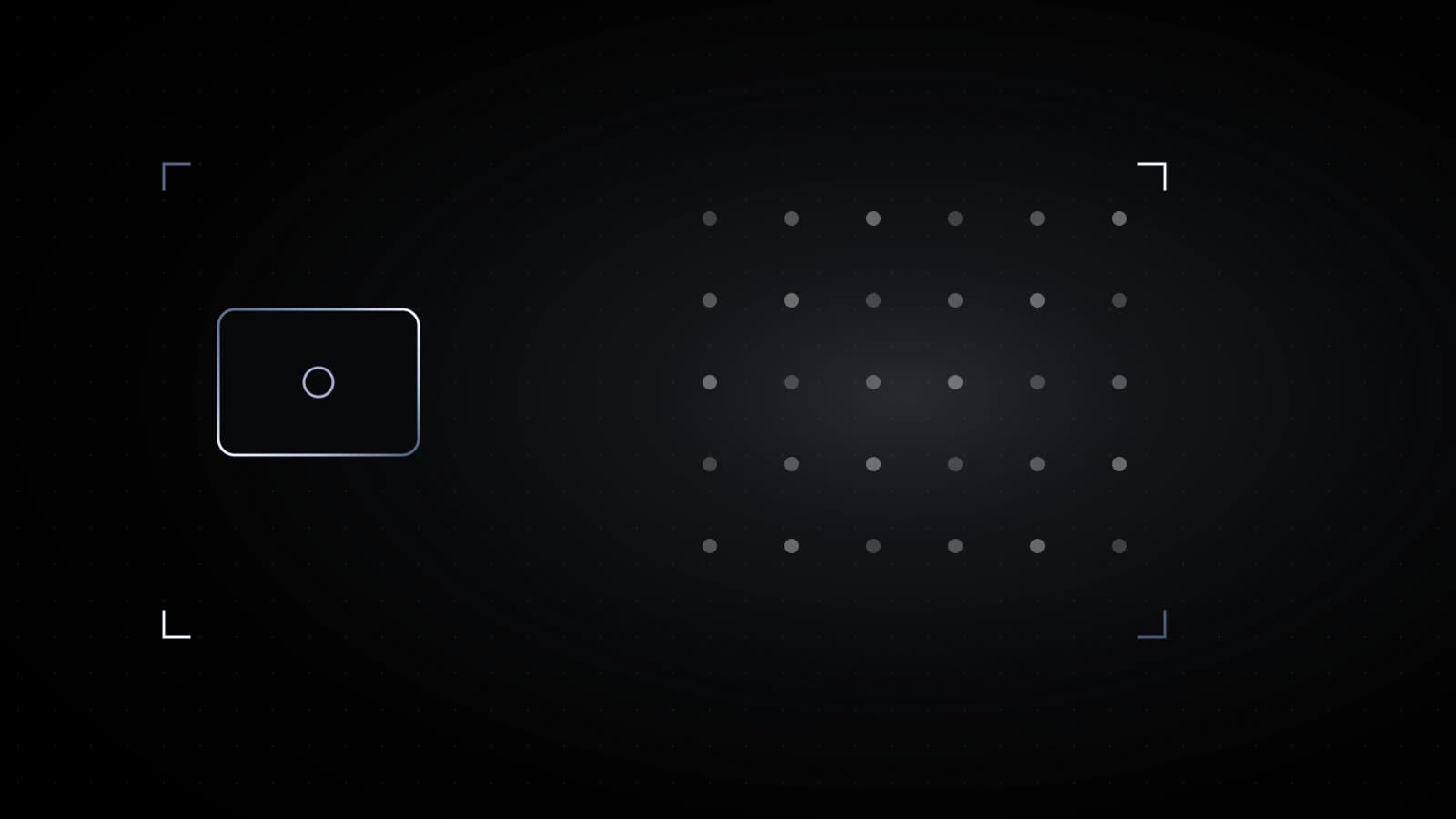 One box on the left joined by a steel line to a field of small circles, with no lock on the line.