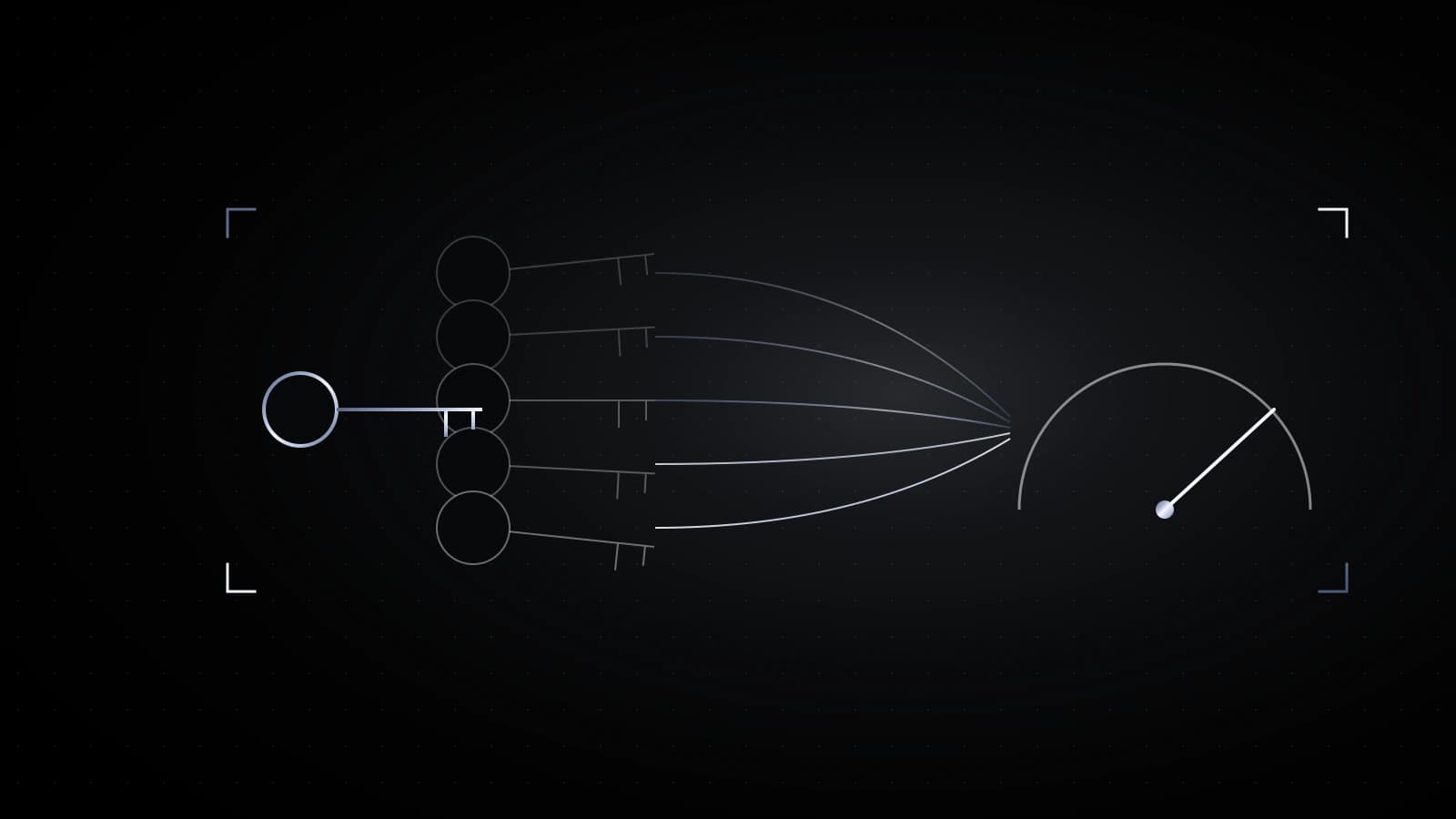 Le contour d’une petite clé sur fond noir, copiée en un éventail de clés pâles, chacune traînant une fine ligne d’acier vers l’aiguille d’un compteur.