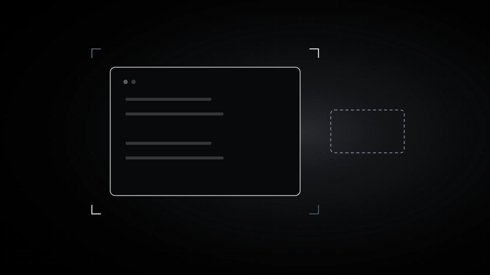 A dark terminal window on black, and a dashed block sitting where a solid file used to be.